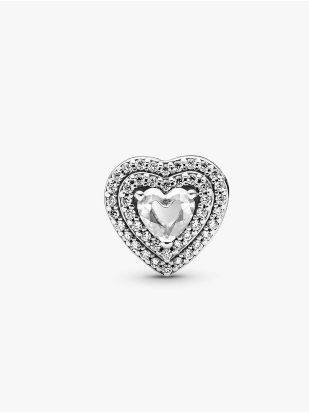 Pandora sparkling leveled hearts charm